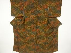 縮緬地花更紗模様小紋着物